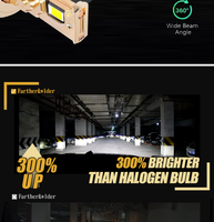 Kit de Conversión de Faros LED Todo en Uno de 120W, Sistema de Enfriamiento de 2 Tubos de Cobre, Ventilador Silencioso -40 ° C~85 ° Decodificador de Rango de Trabajo C Incluido