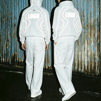 Tuta Sportiva Personalizzata con Logo, Riflettente 3M, in Nylon Leggero, Giacca Antivento di Alta Qualità, Set Unisex per Streetwear