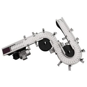 O tipi esnek konveyör, içecek endüstrisi için dairesel tip esnek konveyör eğimli ve kavisli düz zincirli konveyör - Product Image 6