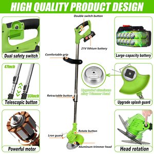 21V Elektrischer batterie betriebener Rasenmäher <span class=keywords><strong>Grass</strong></span> ch neider Freis ch neider Unkraut Wacker Batterie Power String Trimmer - Product Image 4
