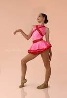 Stage Boutique Sassy Jupe courte Stylish Strappy Open Back Aibrant Pink Sparkly Red Jazz Dancing Costumes