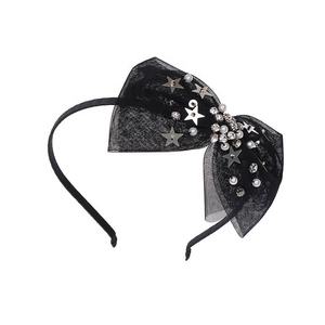 Diademas para bebé con lazo y estrella, banda delgada de color liso ondulado, diadema para niñas, accesorios de moda para el cabello con brillo. - Product Image 5