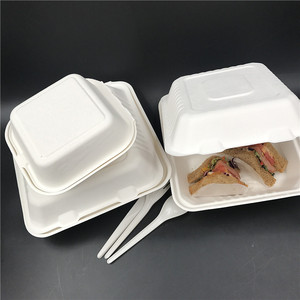Kotak Makan Sekali Pakai dari Ampas Tebu Berkualitas Tinggi 9 Inci, Wadah Makanan Cepat Saji, Biodegradable, Envase Para Comidas - Product Image 3