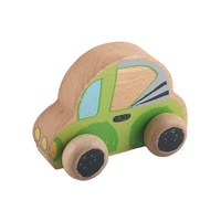 Vente chaude Tour En Bois De Hêtre Jouets En Bois Bloc De Construction Voiture Bus À Deux Étage Pour Enfants Véhicules Identifier Jouet