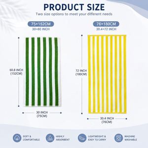 Custom Logo Travel Gym <b>Bath</b> 500G Cotton Striped Beach Large Oversized Soft Absorbent Quick Dry Pool Towel - Product Image 3
