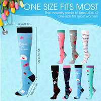 Chaussettes de compression colorées pour femmes, en polyester et coton, pour le sport, les médecins et les infirmières