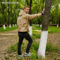 Sweat à capuche matelassé MITO DNC Camo, couche thermique chaude pour l'extérieur avec poche kangourou et cordon de serrage, pour homme, idéal pour le camping par temps froid