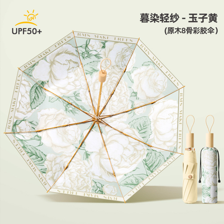 Anochecer teñido de gasa ligera-Jade amarillo 8 huesos