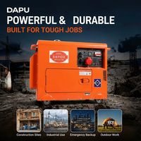 Générateur diesel silencieux 5500W, 5,5kW, démarrage 220V/380V, générateur diesel insonorisé portable pour l'alimentation de secours à domicile, prêt à être expédié