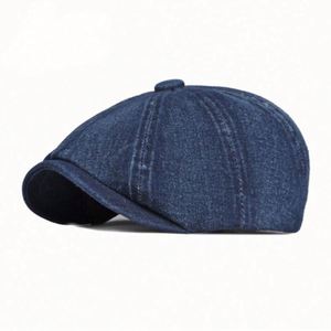 Fashion Adjustable Denim <b>Flat</b> Casquette <b>Mens</b> Summer Golf Driving Duckbill <b>Cap</b> Ivy Gatsby Hat Wholesale Newsboy <b>Cap</b> - Product Image 4