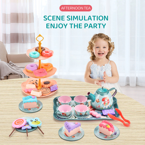 Préscolaire semblant jouer nourriture jouets métal <span class=keywords><strong>thé</strong></span> tasse gâteau sirène thème Dessert semblant jouer ensemble pour les enfants - Product Image 3