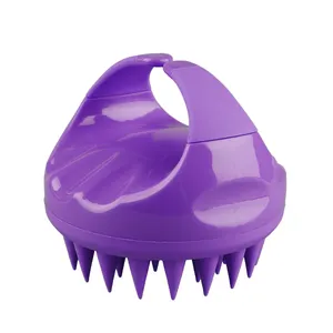 Customized Head Scalp Massage Brush Most Popular Silicone Hair Shampoo Brush Soft Bristles for Deeply Cleaning