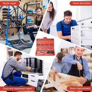 46PCS 1/4 Inch Metric <b>Small</b> Drive Socket Ratchet Wrench Screwdriver Set Compact Snap Ratchet Wrench Sockets <b>Tool</b> Set - Product Image 5