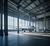 Bâtiment en structure métallique, service clé en main, hangars préfabriqués pour drones, avions et jets privés, stockage d'avions personnalisé