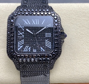 Reloj Cuadrado de Diamantes Negros de Moda al por Mayor para Hombre, Reloj de Pulsera Mecánico Automático, Reloj Hip Hop Resistente al Agua - Product Image 1