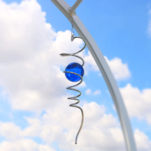 Customization <b>Solar</b> Powered Handmade Waterproof Metal Wind Spinner Spiral Twister Gazing <b>Ball</b> Garden Yard Decoration - Product Image 4