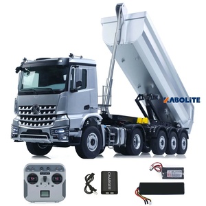 Camion <span class=keywords><strong>tracteur</strong></span> RC Kabolite 5801 à l'échelle 1/14 8X4 <span class=keywords><strong>avec</strong></span> <span class=keywords><strong>remorque</strong></span> à benne basculante électrique à 3 essieux, transmission à 2 vitesses, RTR K5801 - Product Image 1