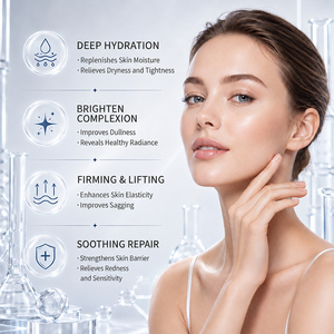 Mascarilla Facial de Colágeno y Centella Asiática de 30 ml de Marca Privada KORMESIC, Mascarilla Facial Hidratante y Calmante con Esencia de Rosa y Semilla de Uva - Product Image 2