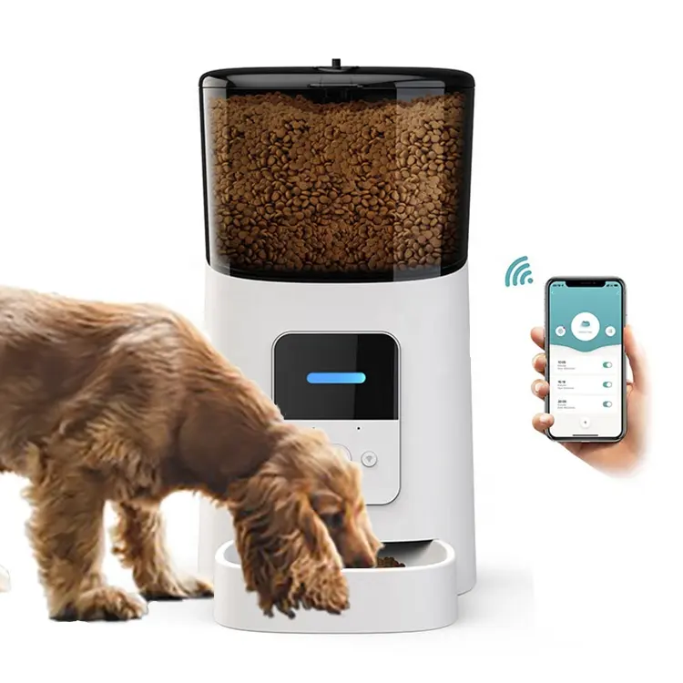 Hot Sale Ce Certified Smart Dog Cat Food Dispenser 6L Large Capacity Wifi App Microchip Timed Auto Feed Automatic Pet Feeder
