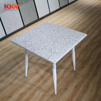 Dessus de table en pierre colorée, table basse en pierre artificielle, table et chaises pour salle à manger