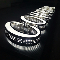 Enseigne LED personnalisée à lettres découpées, de haute qualité, pour décoration extérieure de devanture de magasin, en acier inoxydable