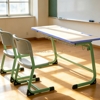 Ensemble bureau et chaise en métal robuste Zoshine pour étudiants, idéal pour la maison, la salle d'étude, la salle de classe et les amphithéâtres universitaires