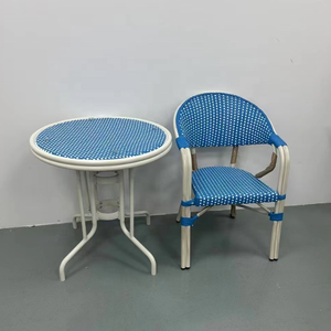 Thương mại ngoài trời nhà hàng mây <span class=keywords><strong>Bistro</strong></span> sân thượng pháp vườn Ghế cà phê parisian phong cách bàn ăn Patio Bộ đồ nội thất - Product Image 6