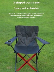 Outdoor <strong>Folding</strong> Chair <strong>Armchair</strong> with Cup Holder Lightweight Portable Camping Chair Beach Chair - Product Image 4