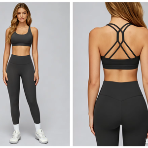 Conjunto Deportivo para Mujer, Chaqueta de <span class=keywords><strong>Yoga</strong></span> de Secado Rápido Personalizada, Leggings Acampanados, <span class=keywords><strong>Ropa</strong></span> <span class=keywords><strong>Deportiva</strong></span> Transpirable para Golf, Tenis, Gimnasio, Estampada - Product Image 1