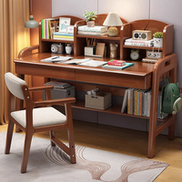 Table d'étude de chambre à coucher en bois massif simple et moderne avec étagère pour le bureau des devoirs de l'école primaire