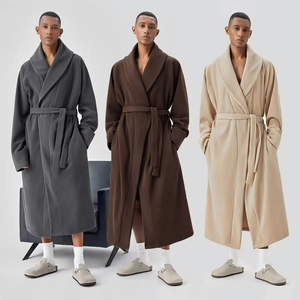 Wholesale Luxury <b>Spa</b> & Home Use Soft Absorbent Quick <b>Robe</b> Cotton Interloop Fabric Bathrobe with Belt - Product Image 5