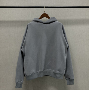 2024 High Quality Custom Printed Label Heavy <strong>Hoodie</strong> Vintage Wash Black <strong>Hoodie</strong> With Side Pockets French Terry Hoodies - Product Image 6