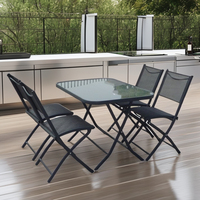 Uplion Ensemble de meubles de patio d'extérieur au design moderne, vente en gros de 4 chaises, table de jardin pliante avec salle à manger en métal pour l'atelier de la salle du parc