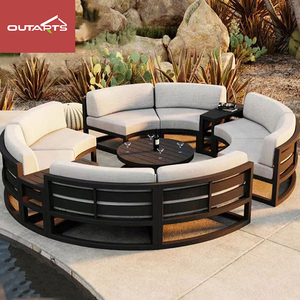 Produsen Tiongkok penjualan paling laris Set taman bundar aluminium <span class=keywords><strong>Sofa</strong></span> bulat <span class=keywords><strong>Sofa</strong></span> luar ruangan - Product Image 2