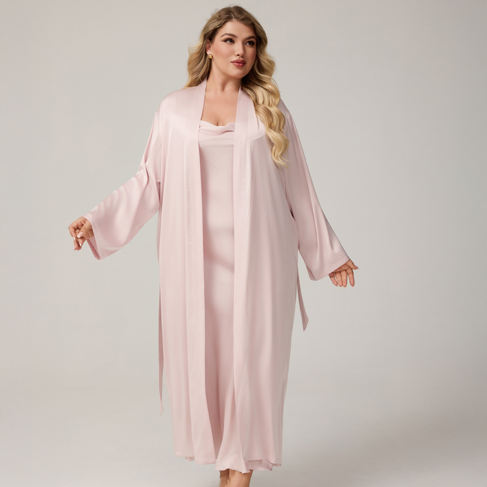 knee length dresses for ladies Petite Plume Women's Cosette Silk Nightgown - Pink main image 1