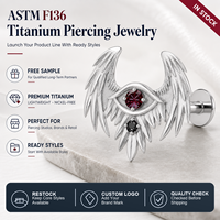 JiaXin ASTM F136 Titane de qualité implantable, Stud Labret à filetage interne, Bijou corporel en Zircon Cubique pour Cartilage, Tragus, Hélix, Conch