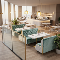 Fauteuil de banquette moderne et décontracté pour restaurant, salon de thé, pâtisserie, ou restaurant occidental – Mobilier en panneaux de bois – Vente en gros