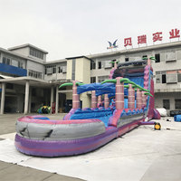 Toboggan aquatique gonflable commercial pour la maison, la cour arrière, pour enfants et adultes, toboggan aquatique gonflable avec piscine