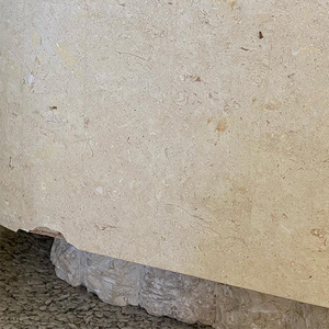 KUMUSI <span class=keywords><strong>Table</strong></span> <span class=keywords><strong>console</strong></span> en travertin beige clair <span class=keywords><strong>Table</strong></span> d'entrée en pierre de marbre beige avec taille personnalisée - Product Image 6