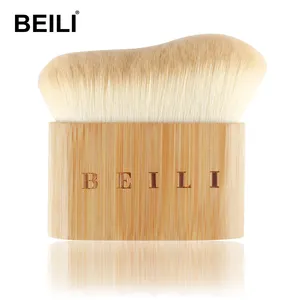 BEILI-brosse pour le corps avec gros manche en bambou, poils synthétiques, Kabuki, fond de teint, vente en gros, cosmétique