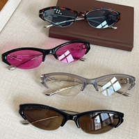 Lunettes de soleil de mode en gros pour hommes, protection solaire extérieure, lunettes de sport, lunettes de soleil œil de chat demi-cerclées Y2K en métal pour femmes