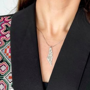 Collar de mapa de Palestina personalizado de acero inoxidable 316l, collar palestino famoso poema amante de la paz, collar de oración por Palestina - Product Image 3