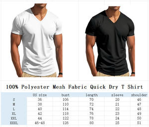 Camiseta Deportiva al por Mayor para Hombre, Talla Americana, Cuello en V, 100% Poliéster, Secado Rápido, Compresión, para Gimnasio y Entrenamiento - Product Image 4