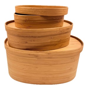 Bamboo Bread <b>Box</b> <b>Set</b> Deep Carbon Various Sizes Home Restaurant Storage Rack Multi Functional - Product Image 1