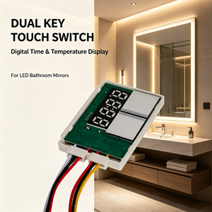 Interruptor LED Inteligente de 24V para Espejo con Función Antivaho, Luz de un Solo Color, Pantalla de Hora y Temperatura para Baño - Product Image 2