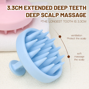 Brosse à shampooing ronde à double usage en silicone souple personnalisée, non jetable, pour le soin des cheveux de bébé avec massage des méridiens - Product Image 4