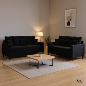 Modern Compact Living Room <b>Sofa</b> <b>Set</b> Black Velvet Metal Frame Modern Design Living Room Furniture - Product Image 2