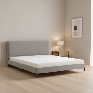 Base de Cama Tapizada en Terciopelo California King, Diseño Minimalista y Suave, Color Gris - Product Image 2