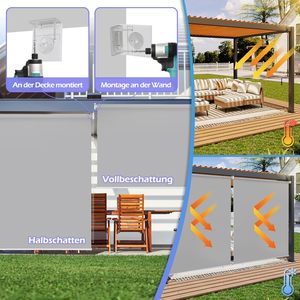 Pare-soleil motorisé pour extérieur, coupe-vent, étanche, stores à glissière, écran latéral, patio, stores grande taille personnalisés - Product Image 3