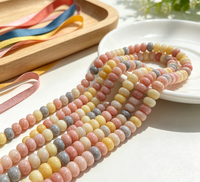 Vente en gros de perles ovales plates en porcelaine YUZHU YZ-38-21 5*8mm, faites à la main, colorées, finition brillante, élégantes, pour la fabrication de bijoux